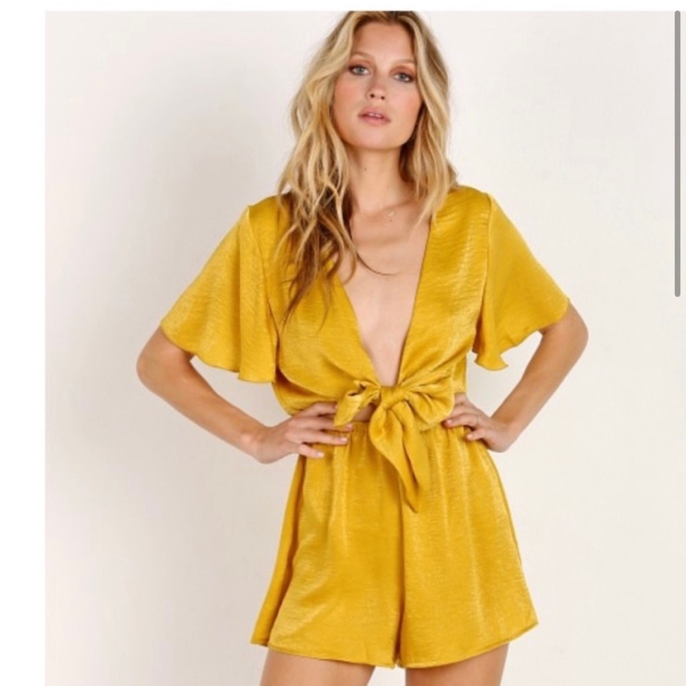 Show Me Your Mumu Yellow Gold Romper